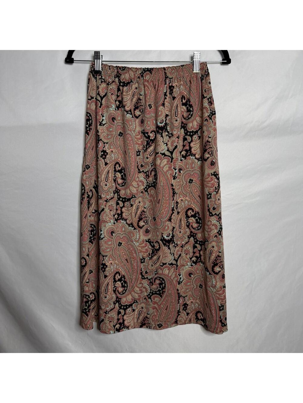 Vintage Skirt Womens Medium Paisley Flowy Cottage Retro Boho